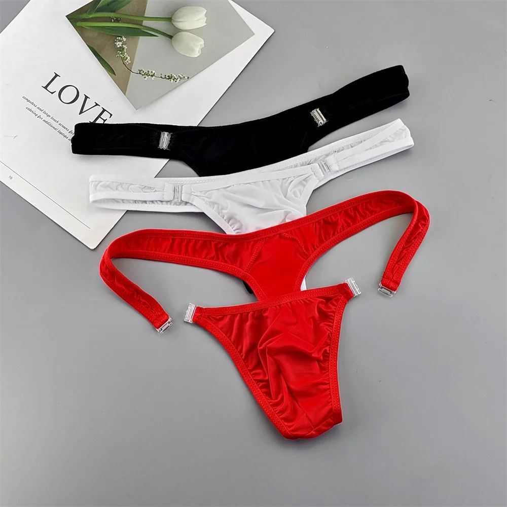Buckle Design Pouch Thong for Man Sexy U Convex Underwear Ma