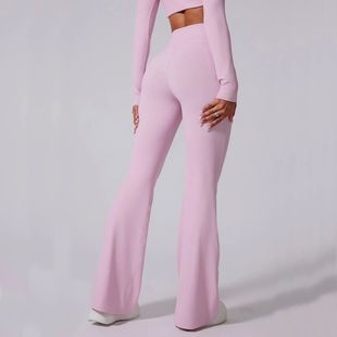 Flared Leggings Pants High Work Yoga Waist Fitness Women Gym