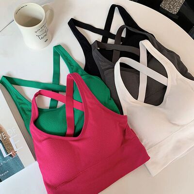 Yoga Tank Tops Women Fitness Crop Top Shockproof Sports Bras