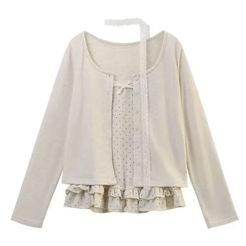 Women KoreanCoquette Shoujo Girl Ballet Core Top Set 2000s A