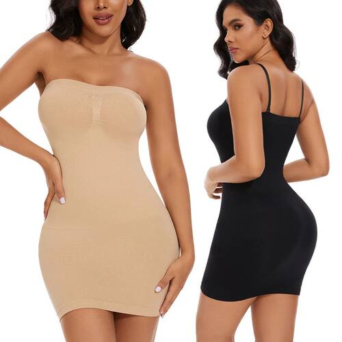 Sexy Full Slip Shapewear Women Dress Off Shoulder Bodycon St