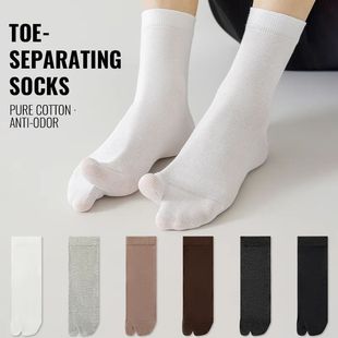 100% Fiv Sock Long Cotton Pure Socks Tabi Men Toe Split