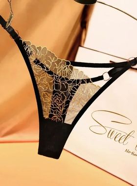 Sexy Lace Thong Women  G Strings WC Panties Transparent Unde