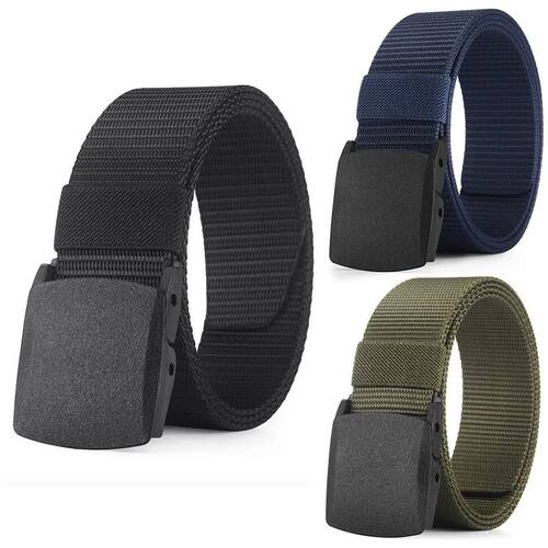 Men's Belt Outdoor Casual Canvas Belt Metal Free Training Ny