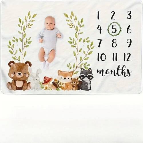 Forest Animals Cartoon Design Baby Full Moon Photography Bla