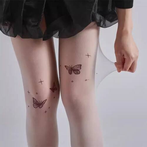 New Sexy Women Tights Pantyhose Butterfly Print Thigh High S