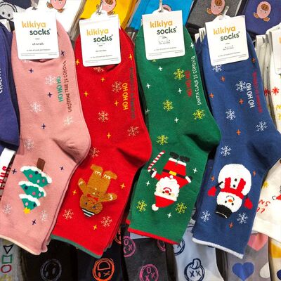 1/4pairs Men Christmas Socks New Year Funny Snowflake Beer S