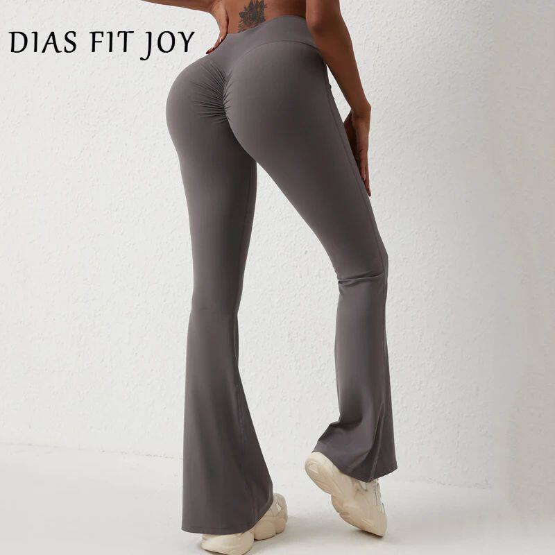 Peach flared pants for women's yoga high waisted and hip lif