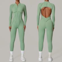 Padded Women Long Sleeve Sport Yoga Jumpsuit Workout Clothes