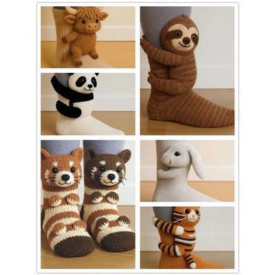 Cute Animal Knitted Floor Socks Warm Soft Home Socks Novelty