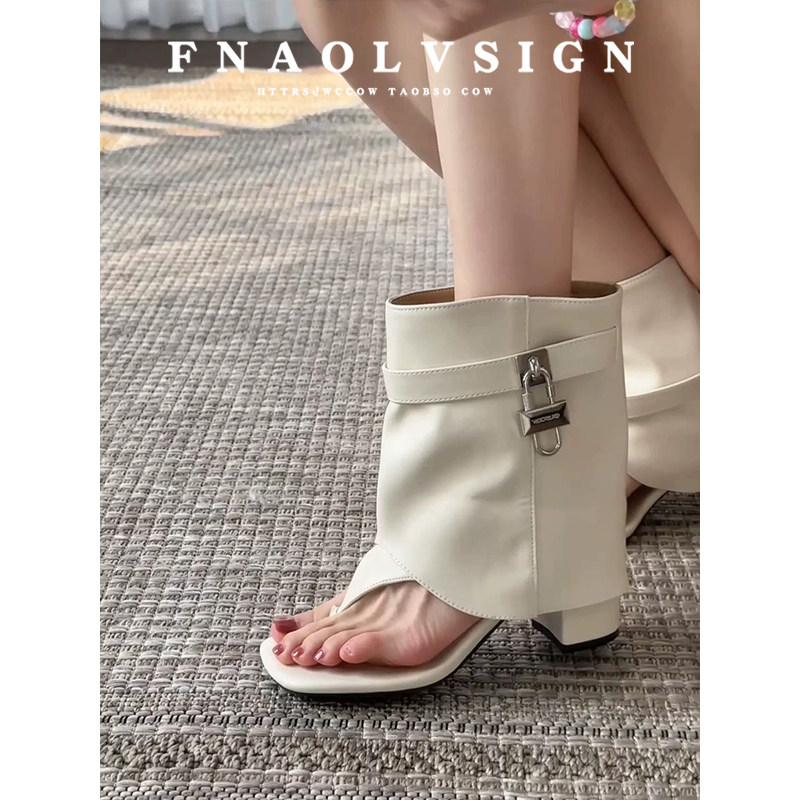 【现货！免费试穿】粗跟凉靴女