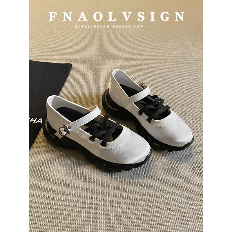 羊皮版~厚底增高芭蕾风玛丽珍鞋女冬季新款交叉弹力带小个子单鞋,女鞋,玛丽珍鞋,淘宝优惠券,粉丝福利购,淘宝优惠卷