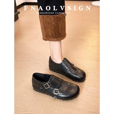 【现货！】大头加绒小皮鞋