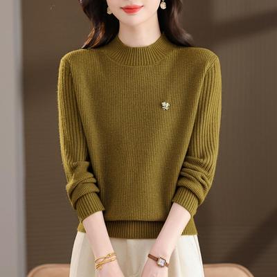 半高领毛衣女秋冬配大衣加厚内搭保暖妈妈针织打底衫2025新款上衣