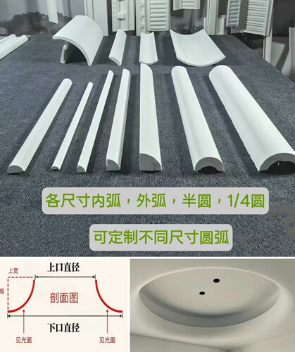 圆弧石膏线弧形吊顶装饰线条四分之一石膏线弧形半圆C型石膏线条