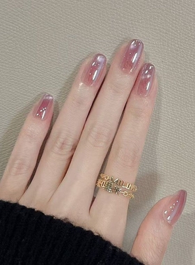 【紫月光】九紫离火追光猫眼显白手工穿戴甲海莉同款极光紫高级感