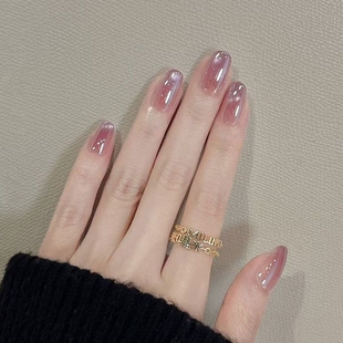 【紫月光】九紫离火追光猫眼显白手工穿戴甲海莉同款极光紫高级感