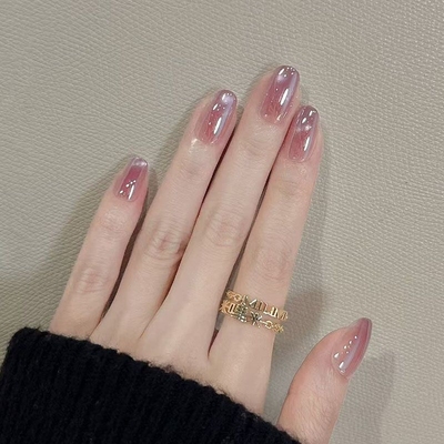 追光猫眼极光紫高级感美甲