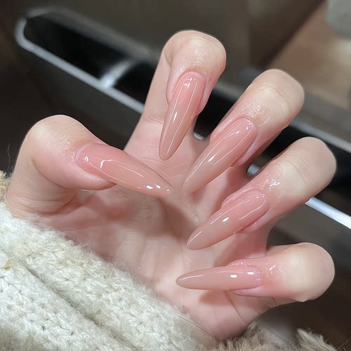 裸色永不过时|纯欲手工穿戴甲猫眼显白高级嬛嬛同款日常简约百搭