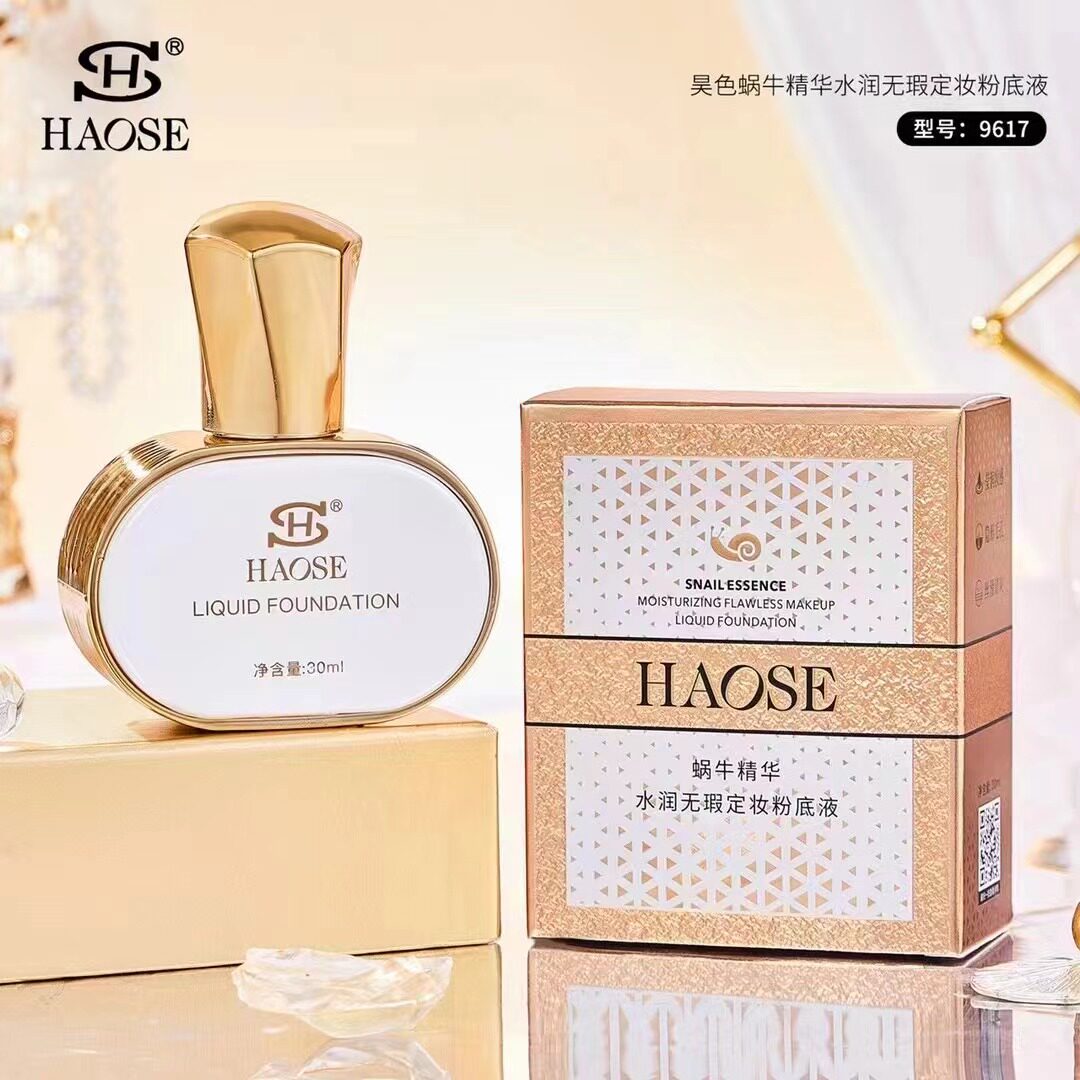 HAOSE昊色蜗牛精华水润无瑕定妆粉底液保湿女遮瑕防水控油不脱妆