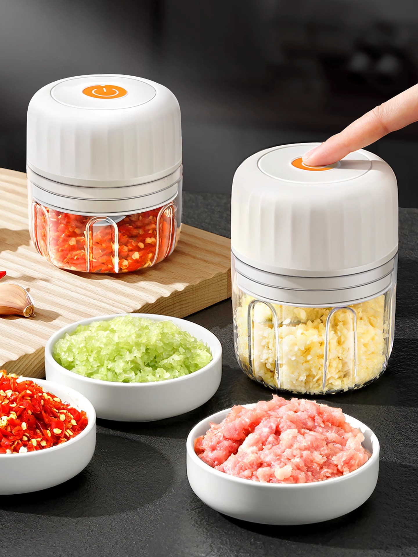 日本厨房家用电动捣蒜器绞肉机多功能绞馅自动搅蒜末蒜蓉神器