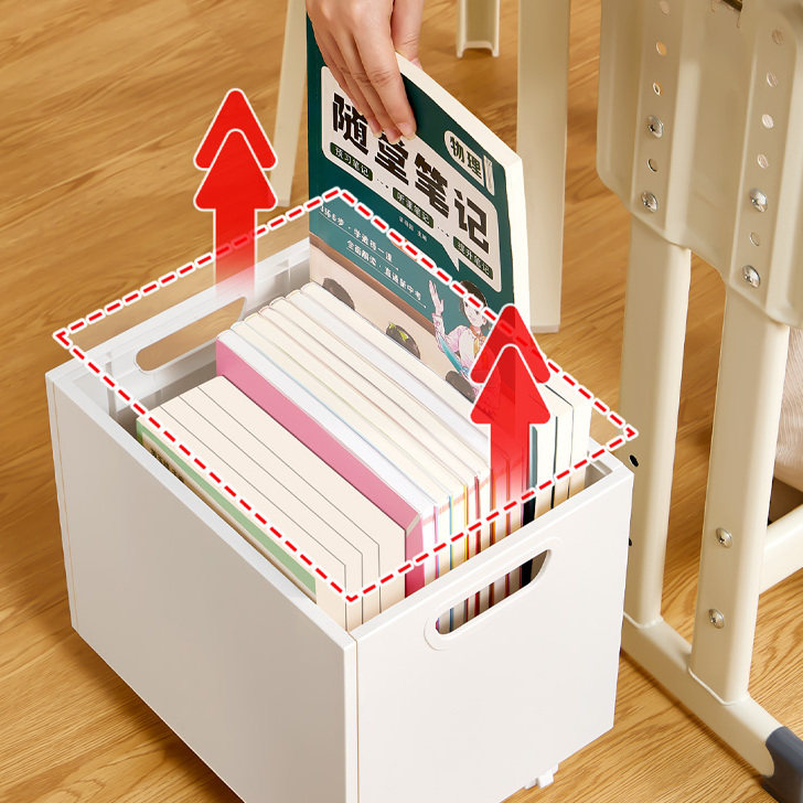 日本滑轮书箱高中书本收纳箱学生教室用书籍整理箱大容量装书箱子