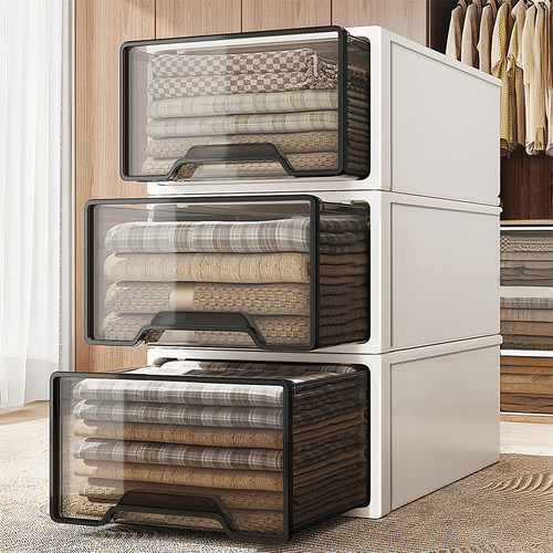 日本衣柜抽屉式收纳盒整理盒家用衣服收纳箱加厚衣物储物柜整理箱