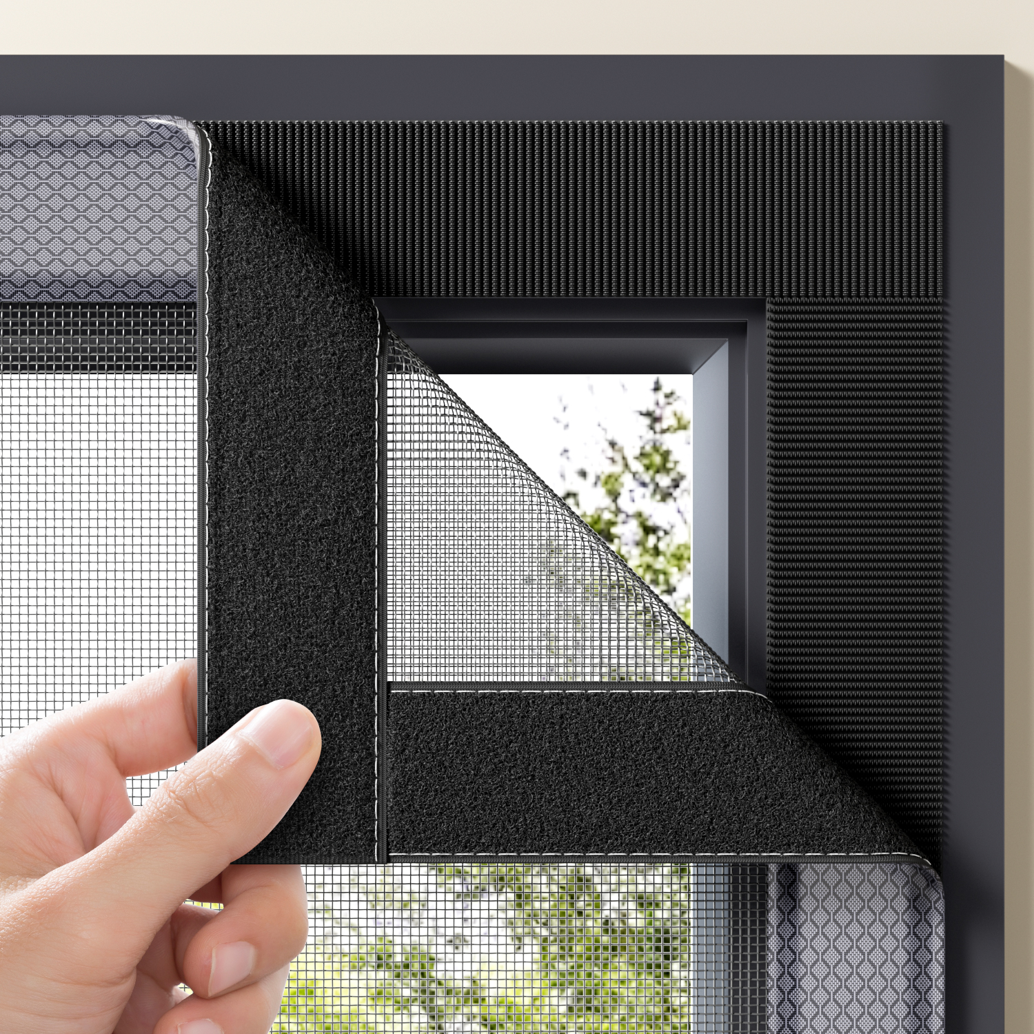 金剛網防蚊紗窗紗網魔術貼自粘式