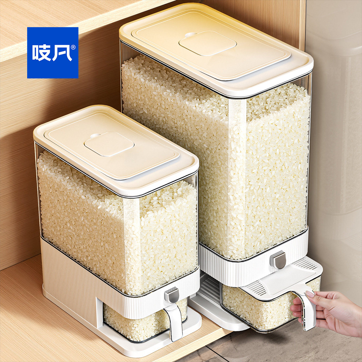 日本米桶密封家用防虫防潮新款食品级收纳盒大米米箱米缸杂粮存储