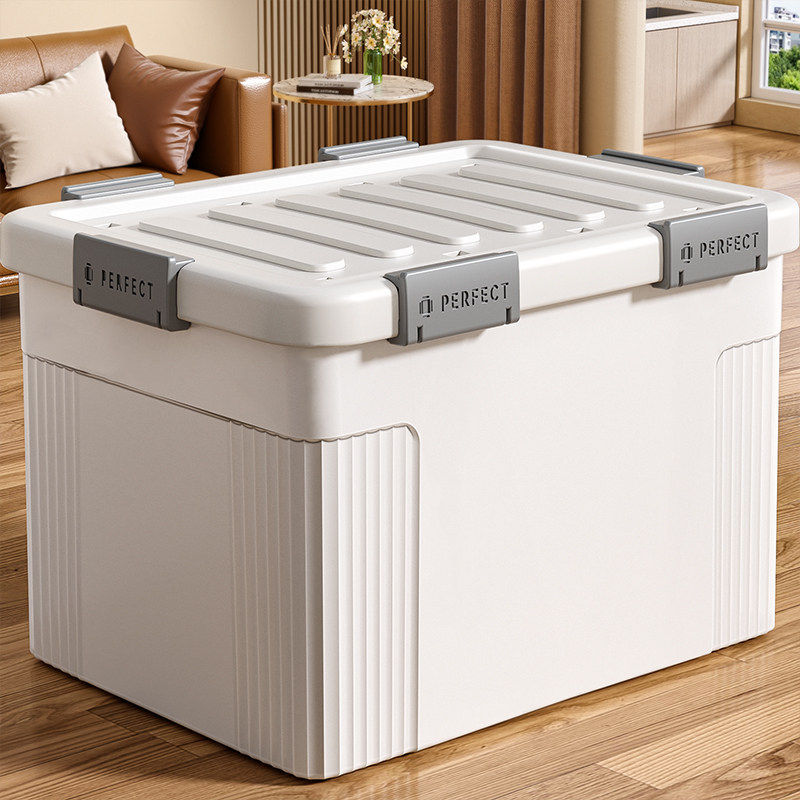 日本衣服收纳箱大容量超大家用整理箱带轮加厚衣物被子专用储物柜