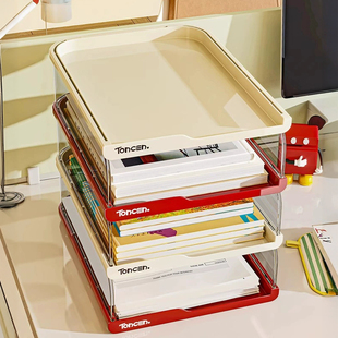 日本书桌收纳置物架书架文件架书本a4纸学习整理盒学生桌面收纳盒