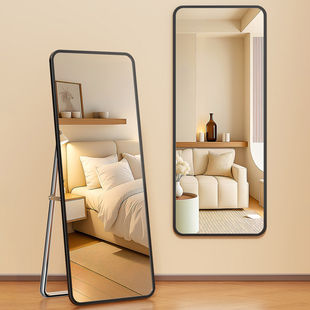 日本镜子全身镜落地镜家用穿衣镜卧室一体壁挂女生试衣镜宿舍挂墙
