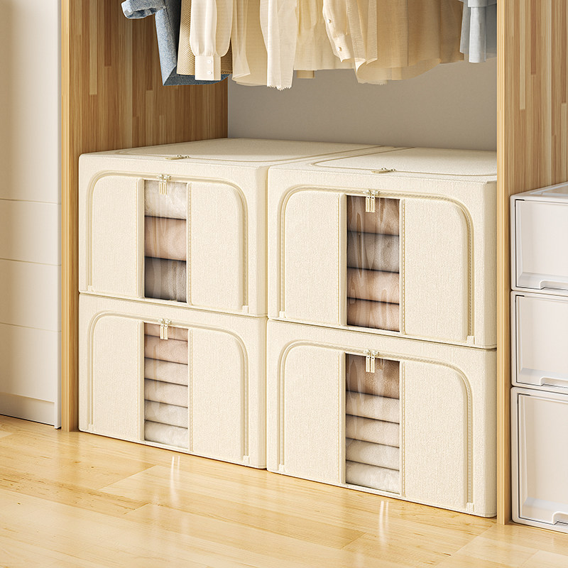 日本衣服整理箱收纳箱布艺家用折叠百纳衣柜换季衣物被子收纳神器
