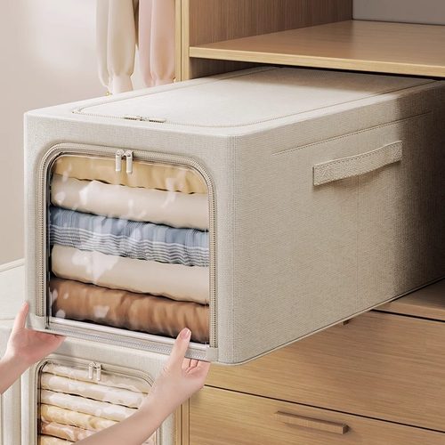 日本棉麻长方形收纳箱