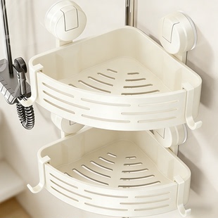 日本浴室置物架卫生间吸盘三角篮壁挂墙上免打孔洗手间厕所收纳架