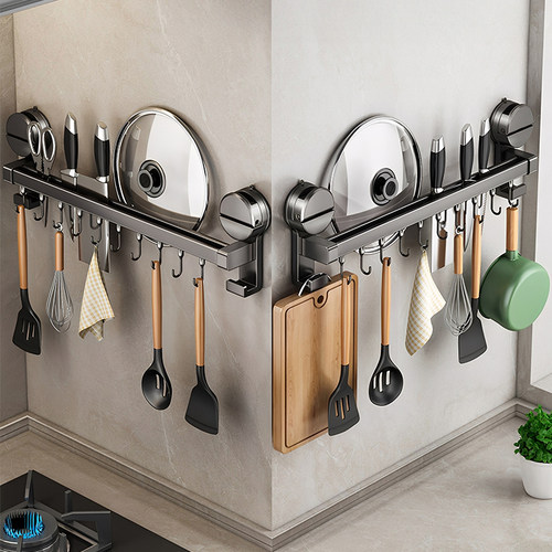 日本吸盘厨房挂钩架免打孔置物架