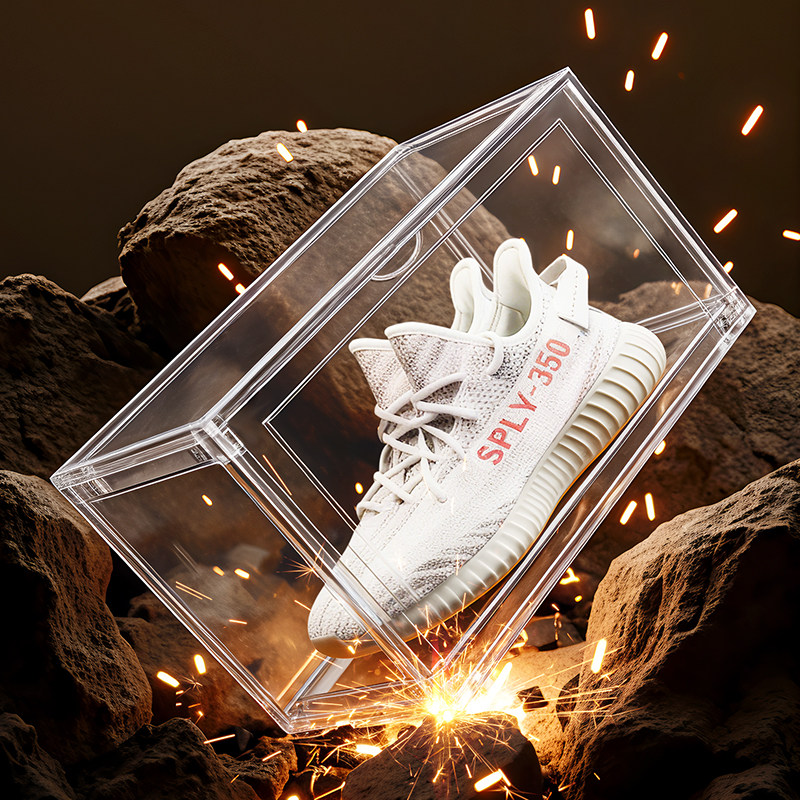 日本鞋盒收纳盒透明鞋子收纳加厚磁吸亚克力简易硬塑料抽屉式鞋柜