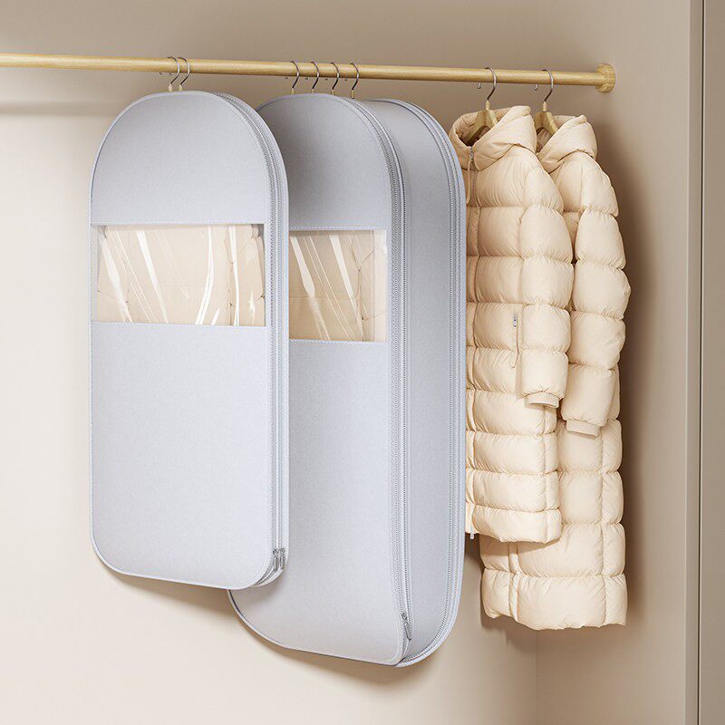 日本衣服防尘罩羽绒服收纳袋挂式家用衣柜衣物大衣外套整理压缩袋