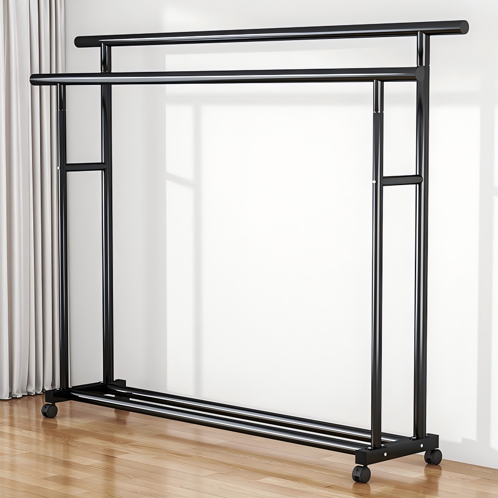 日本晾衣架落地卧室可移动衣帽架