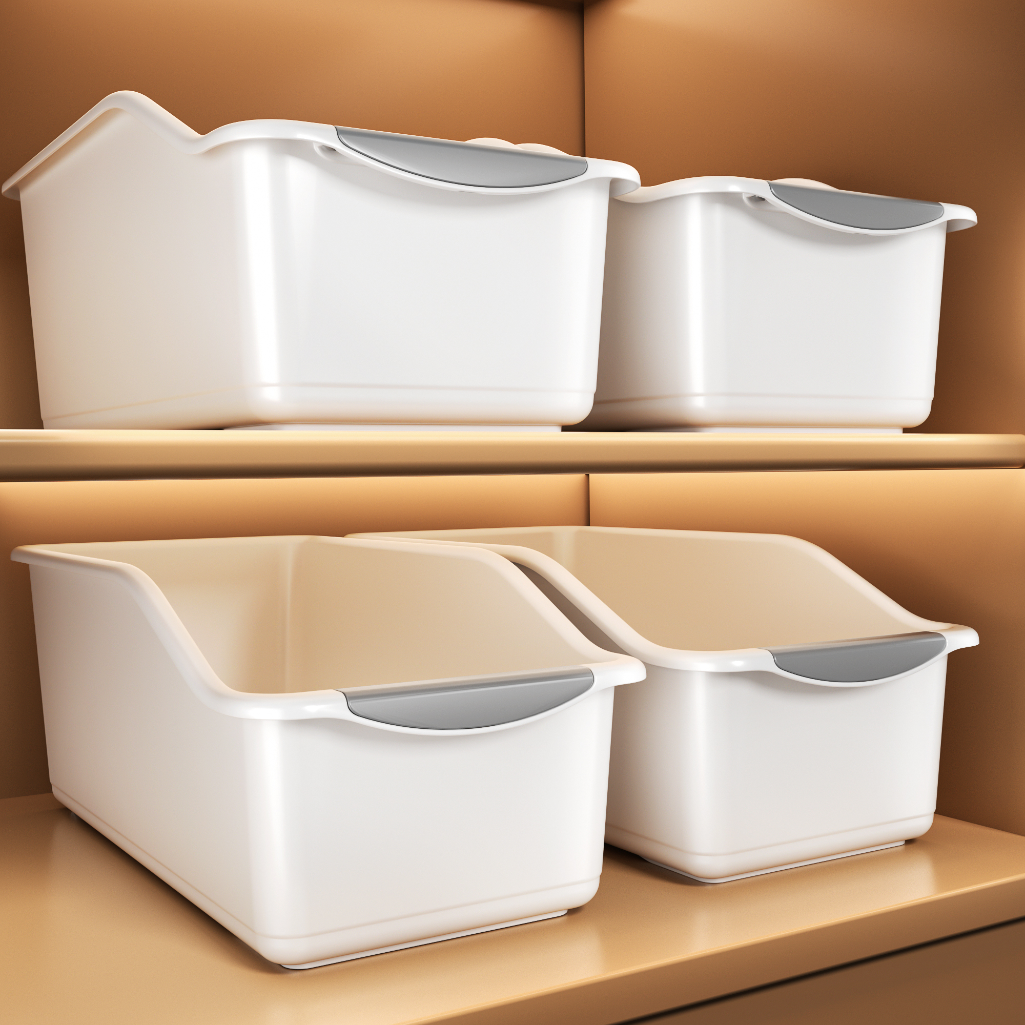 厨房收纳盒带轮橱柜储物盒