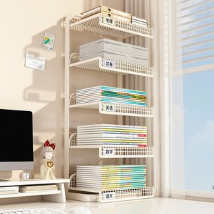 日本桌面书本收纳架学科分类置物架学生书桌书本收纳a4文件整理神器桌面书立分层书架可叠加多层置物整理架子