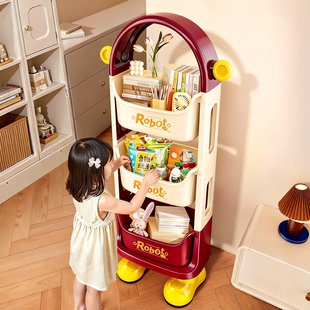 日本零食置物架多层移动小推车高颜值客厅落地杂物储物收纳柜架子