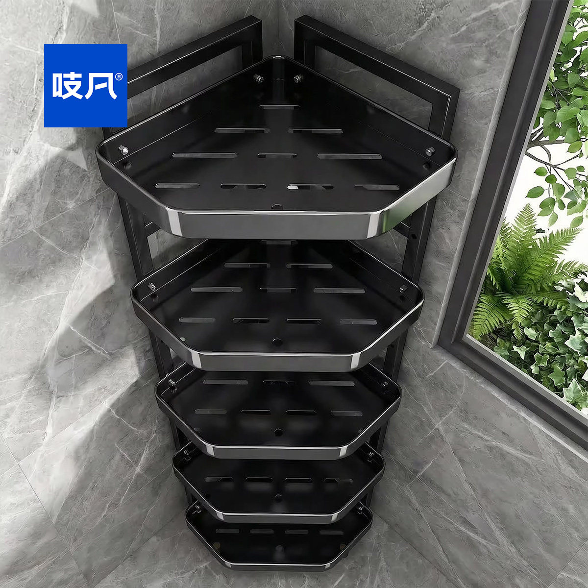 日本浴室置物架卫生间厕所落地三角专用架子洗手间转角收纳架储物