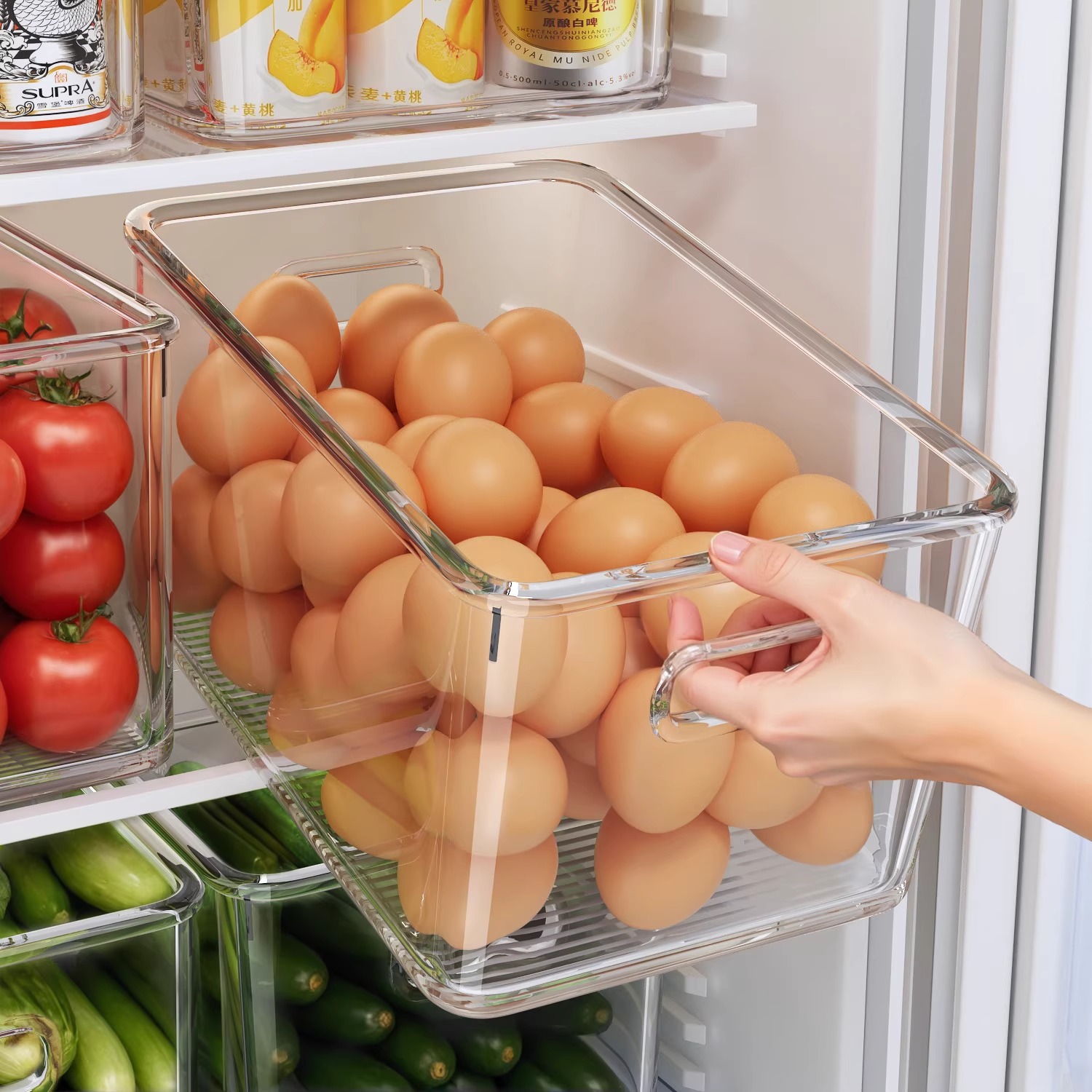 冰箱鸡蛋收纳盒透明分装保鲜盒