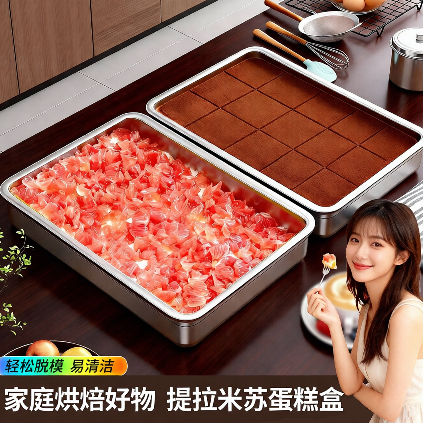 日本提拉米苏蛋糕烘焙专用模具食品级304不锈钢防粘底烘焙用托盘,厨房/烹饪用具,烘焙模具,淘宝优惠券,粉丝福利购,淘宝优惠卷
