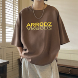 美式设计感模糊倒影字母印花休闲短袖T恤男女814-1-T042-P28，男装T恤，星座814-1