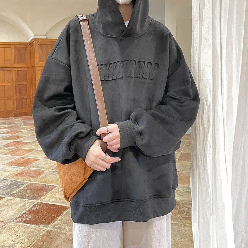 凹凸立体压印麂皮绒卫衣814-1-WY3400-P5578（100聚酯纤维）,男装卫衣,星座814-1