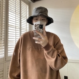 质感~麂皮绒立体压印字母长袖T恤卫衣男女814-1-CT1001-P55控69，男装T恤，星座814-1