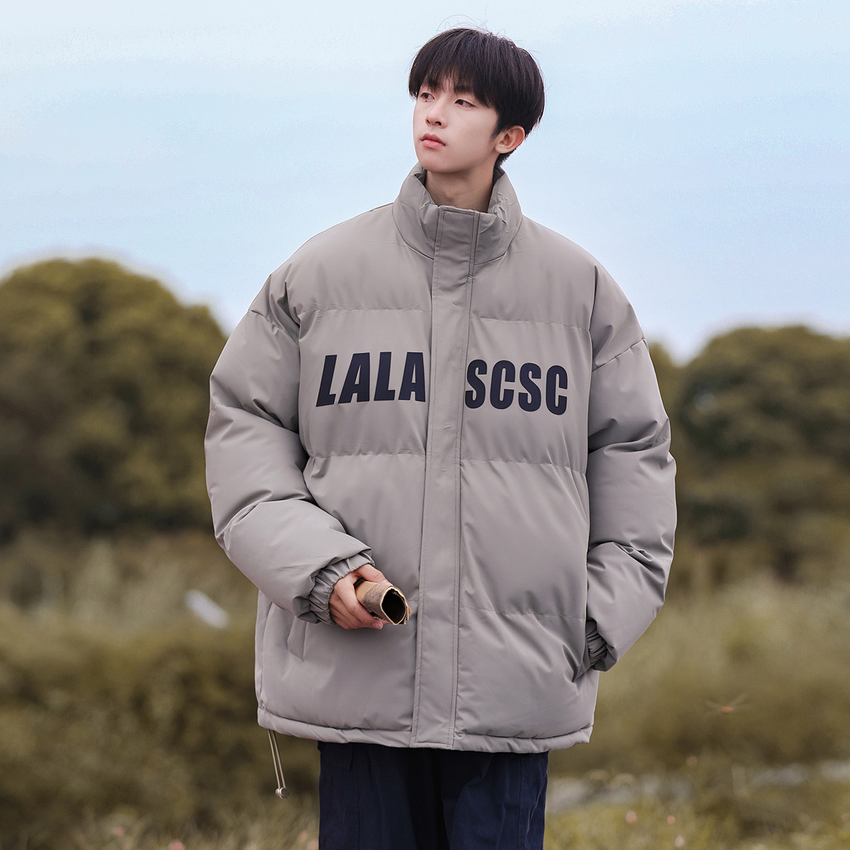 814-1-MF99-P108148厚板胶印字母棉服（聚酯纤维）,男装棉衣,星座814-1