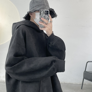 质感拉满 麂皮绒连帽卫衣男女 秋装 814-1-WY6603-P68图片